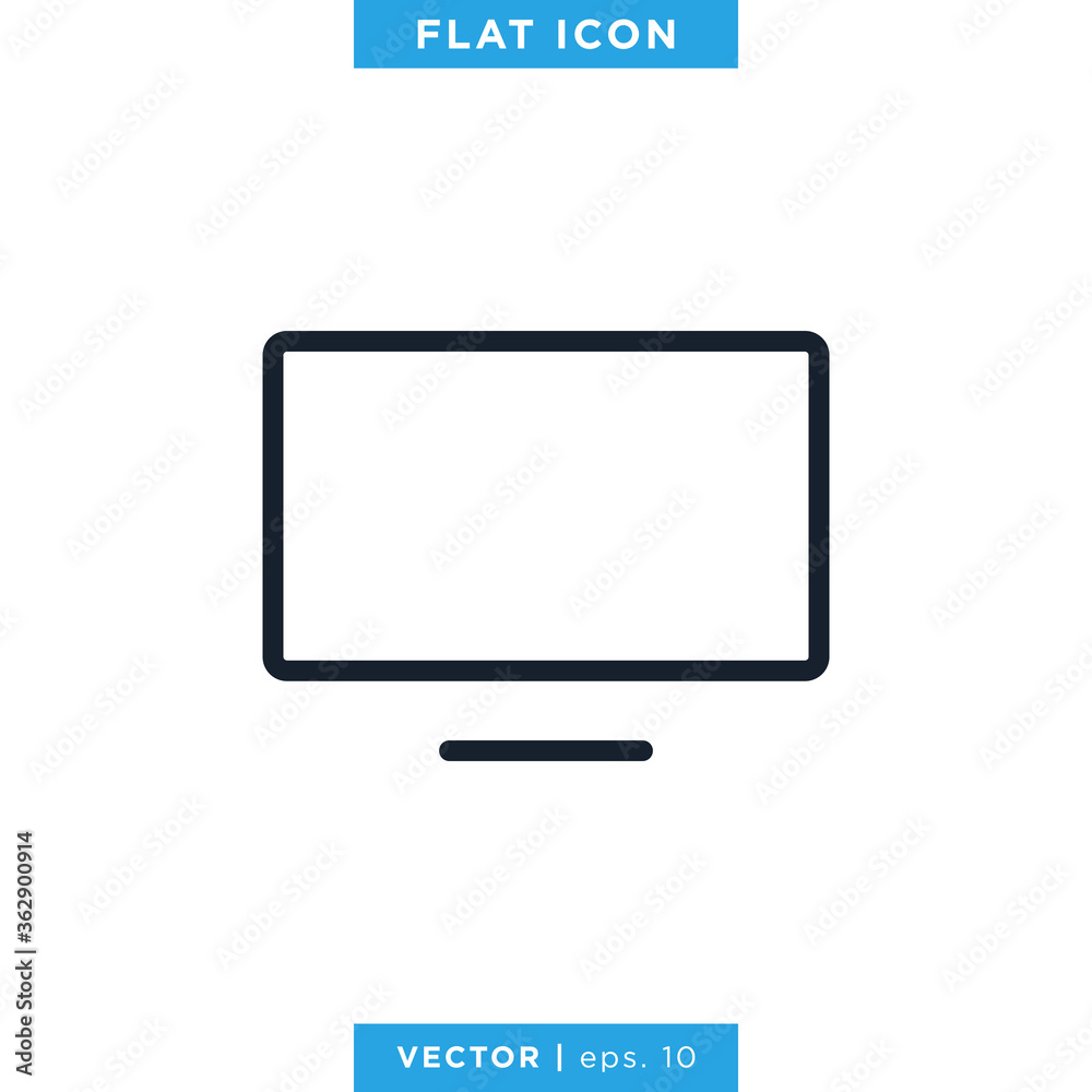 Desktop Monitor Icon Vector Design Template. Editable Stroke Desktop Monitor Icon Vector Design Template. Editable Stroke