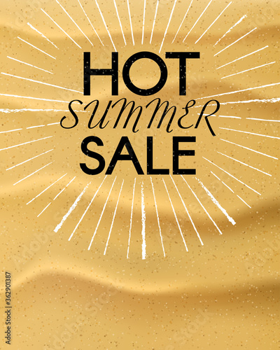 Hot Summer Sale. Vector summer background. 