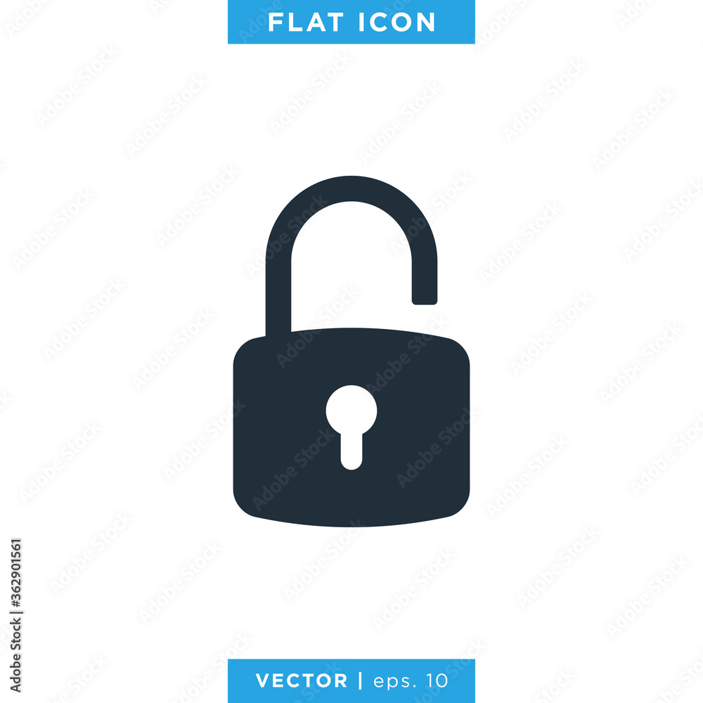 Padlock Icon Vector Logo Design Template Padlock Icon Vector Logo Design Template