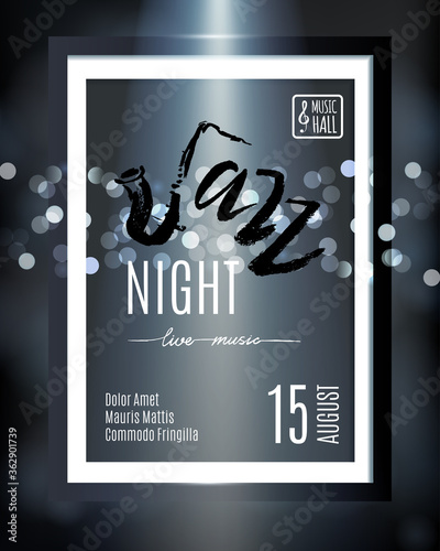 Photography Jazz event vector poster template