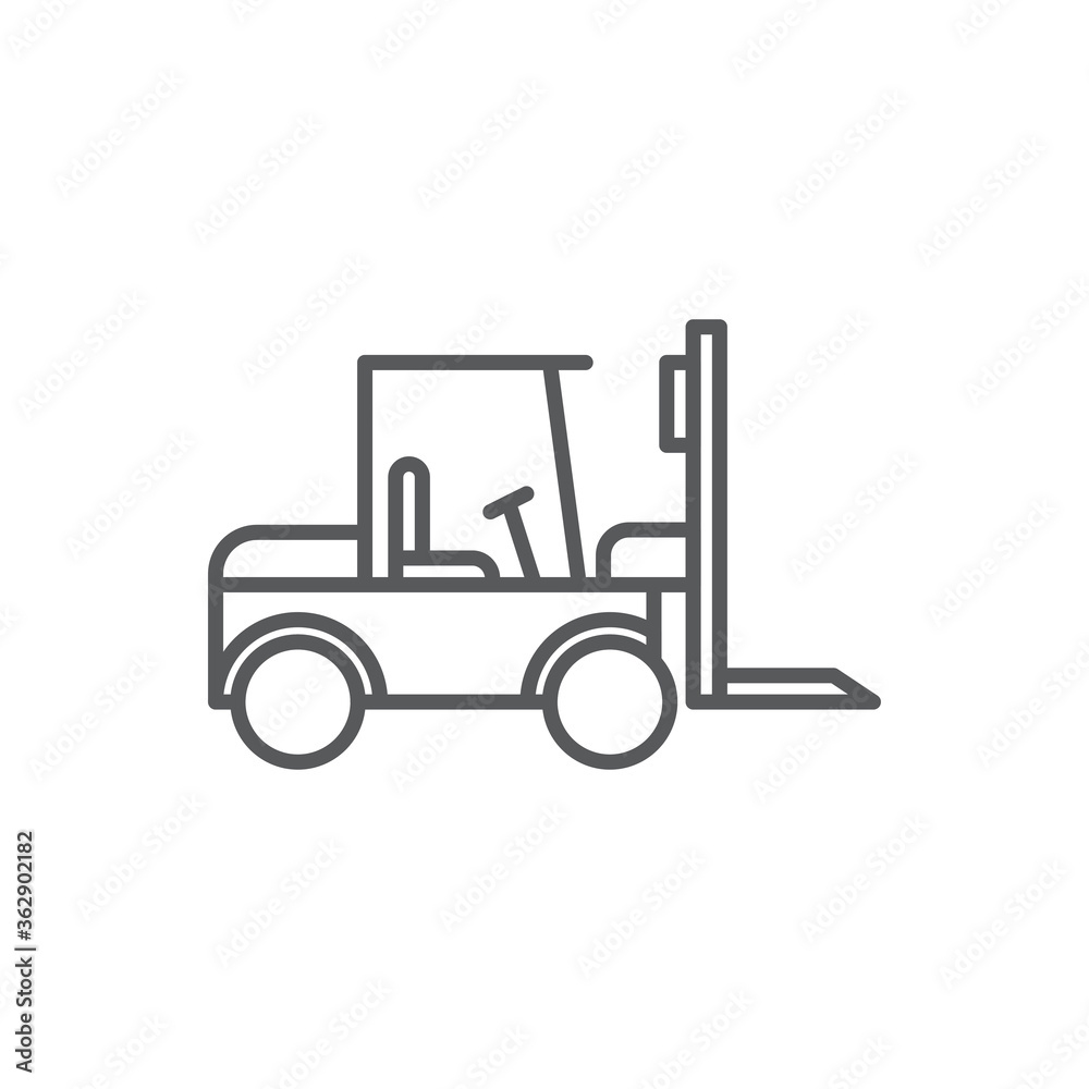 Use forklift loader vector icon symbol tools isolated on white background