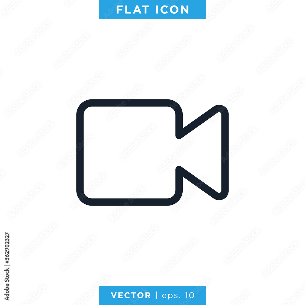 Video Camera Icon Vector Logo Design Template. Camcorder Symbol