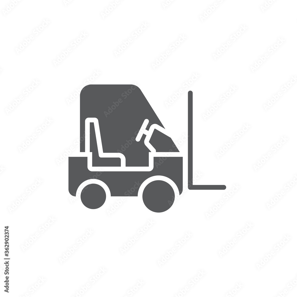 Use forklift loader vector icon symbol tools isolated on white background