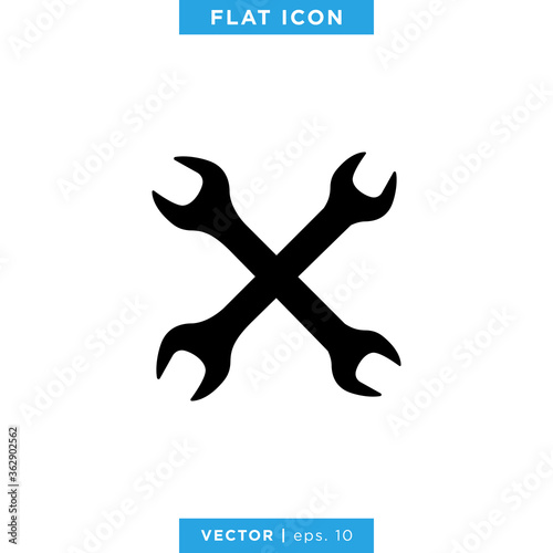 Wrench, Spanner Icon Vector Logo Design Template. Tools, Repair, Service Symbol
