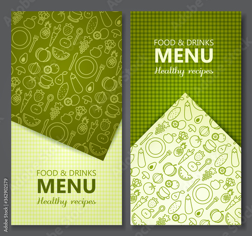 Menu Card Design templates. Vector Illustration.