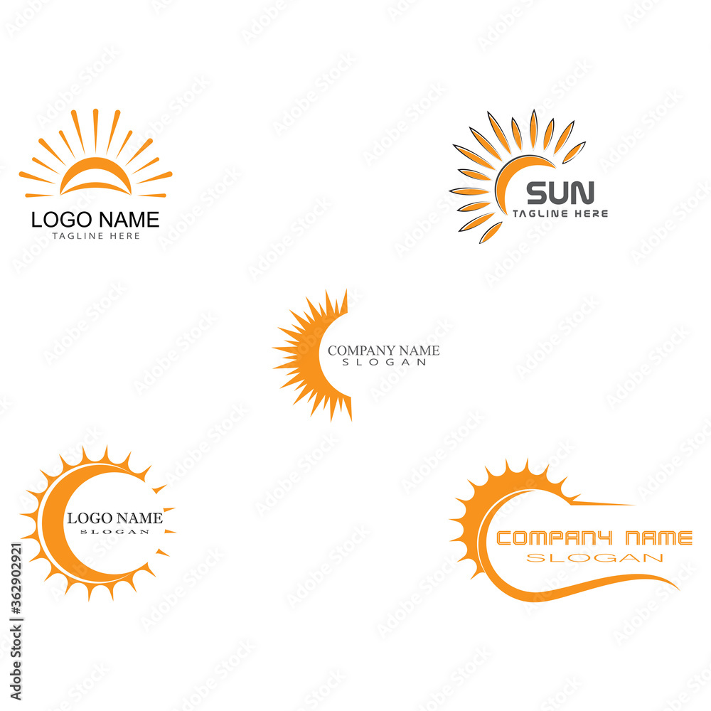 Fototapeta premium Set Sun Vector illustration Icon