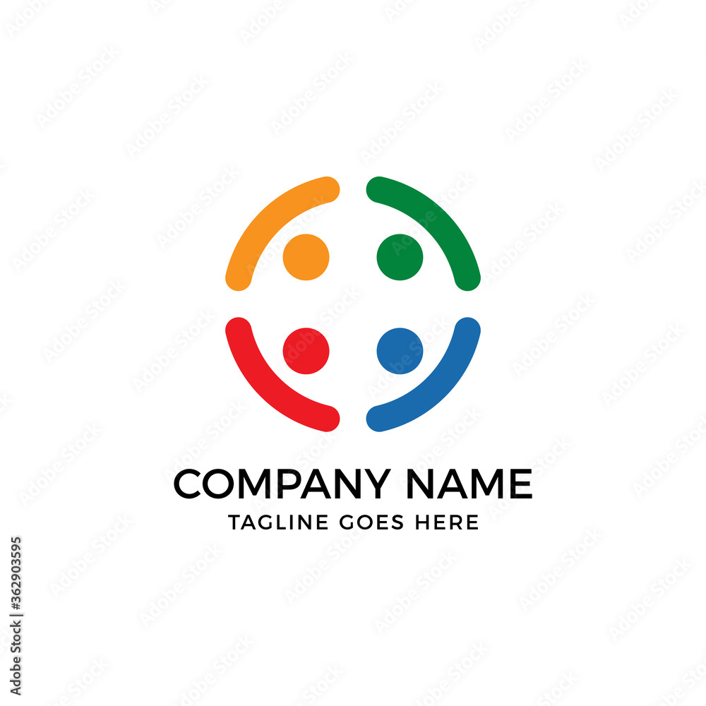 Obraz premium Team, Community, Group Logo Design Template. People Icon