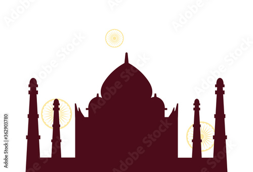 silhouettes famous monuments of india