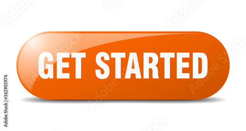 get started button. get started sign. key. push button.