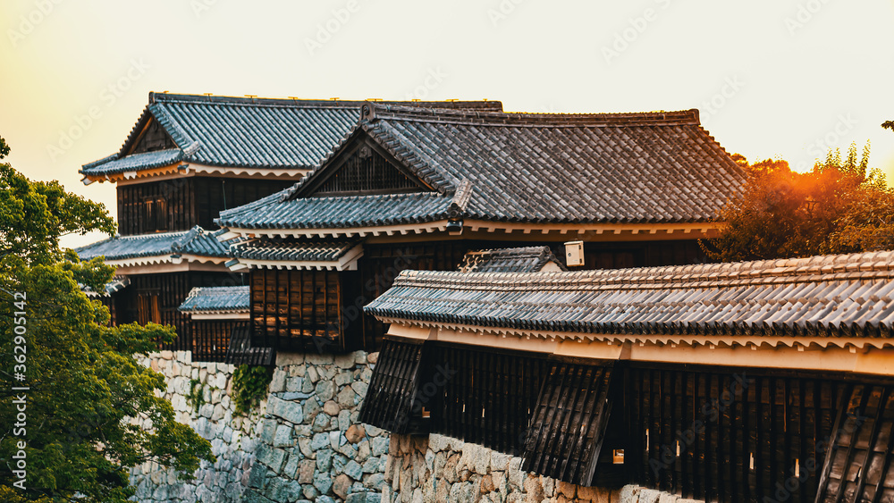 Ancient Matsuyama Castle in Matsuyama, Ehime, Japan Ancient Matsuyama Castle in Matsuyama, Ehime, Japan