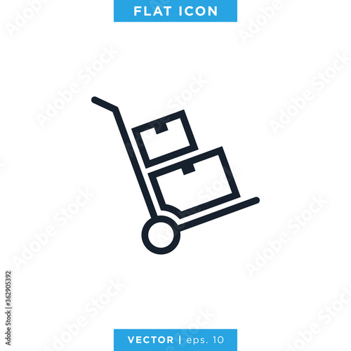 Handcart Icon Vector Logo Design Template