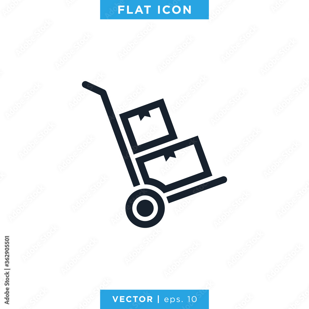 Handcart Icon Vector Logo Design Template Handcart Icon Vector Logo Design Template
