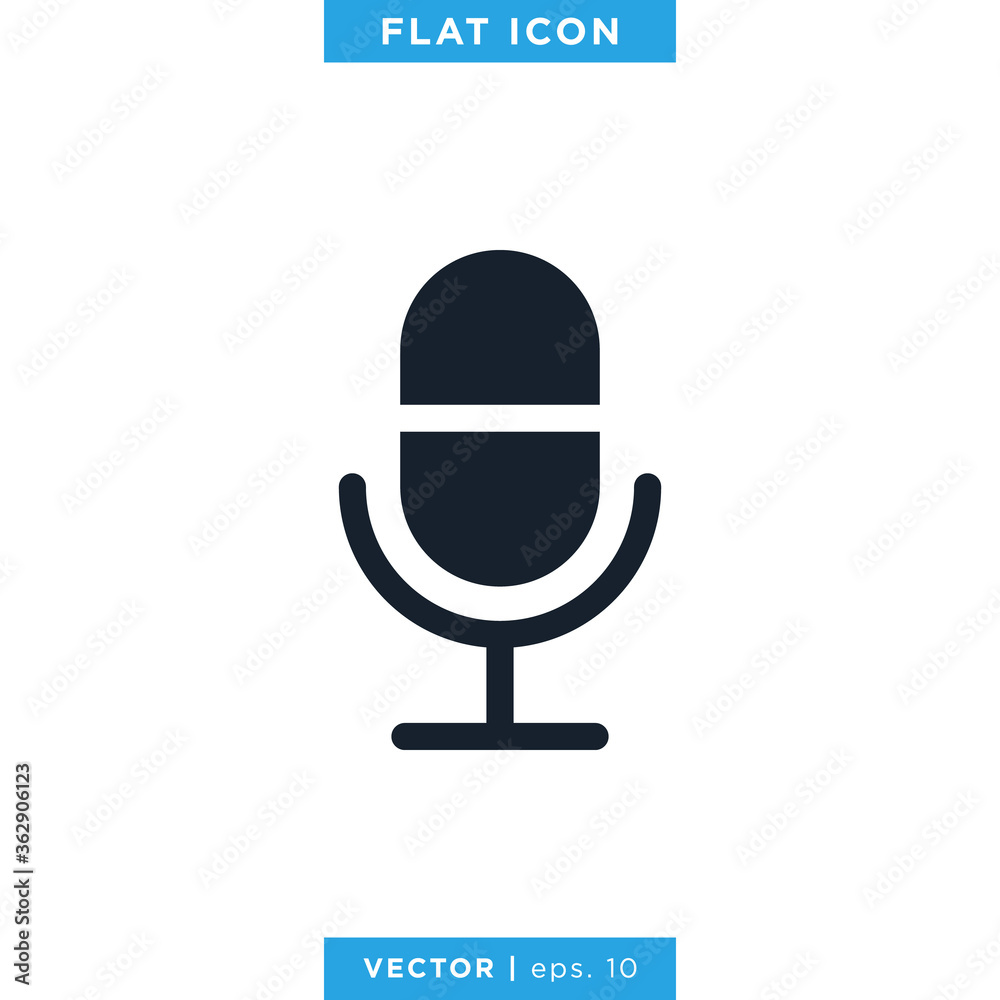 Microphone Icon Vector Logo Design Template.