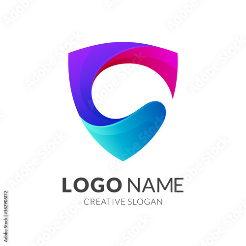 Free Download Shield with letter C, modern emblem/badge logo design - GFXLoad