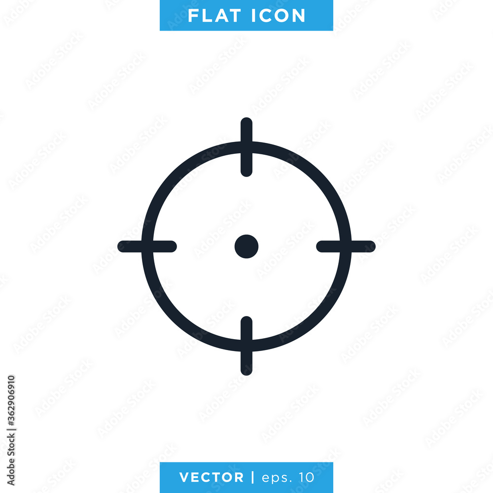 Aim, Target Icon Vector Design Template