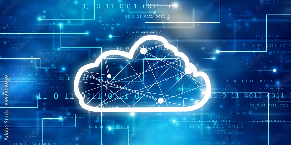 Fototapeta premium 2d rendering technology Cloud computing 
