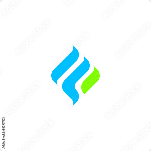 abstract monogram letter E wavy bars