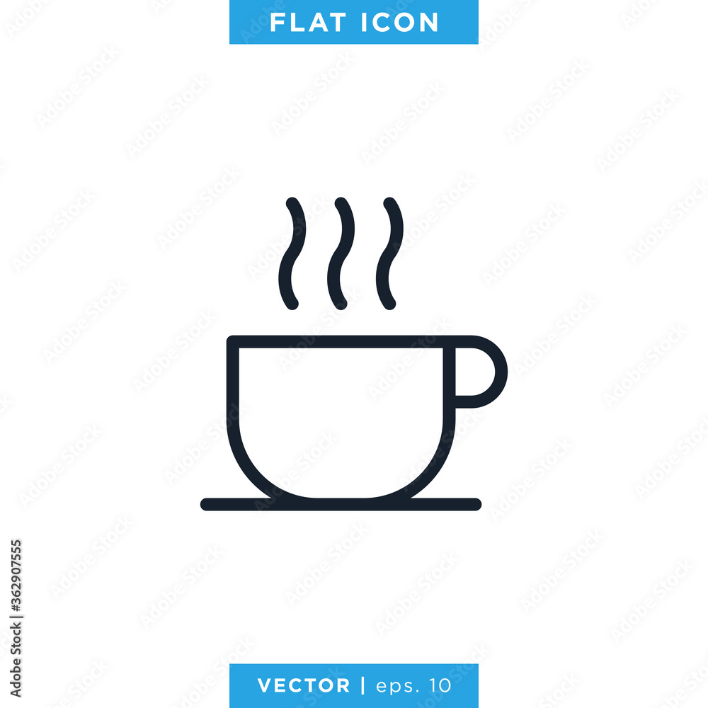 Hot Drink Icon Vector Design Template. Hot Coffee Icon. Hot Drink Icon Vector Design Template. Hot Coffee Icon.
