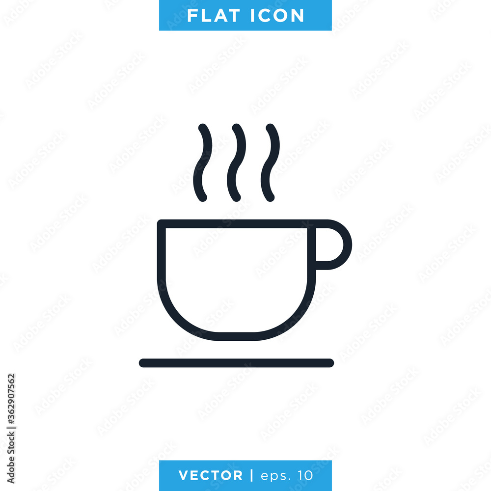 Hot Drink Icon Vector Design Template. Hot Coffee Icon. Hot Drink Icon Vector Design Template. Hot Coffee Icon.