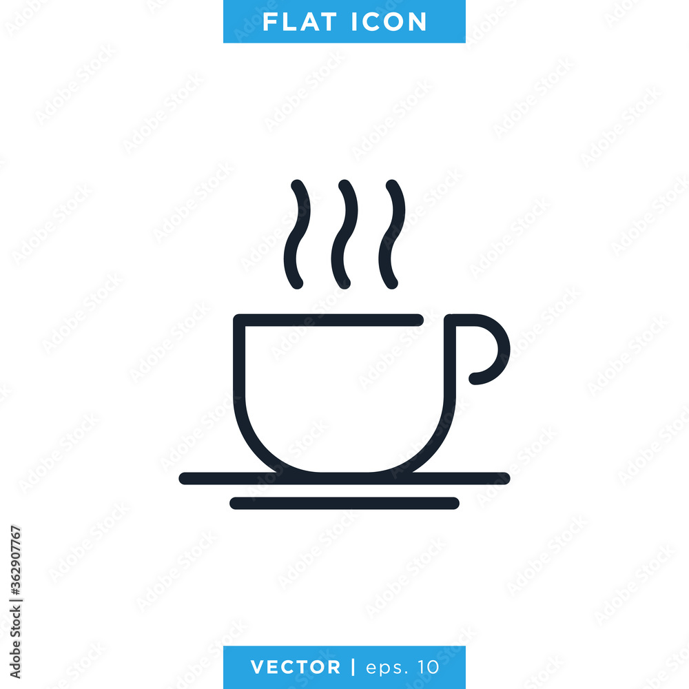 Hot Drink Icon Vector Design Template. Hot Coffee Icon. Hot Drink Icon Vector Design Template. Hot Coffee Icon.