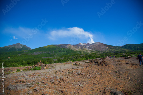 hiking in the mountain