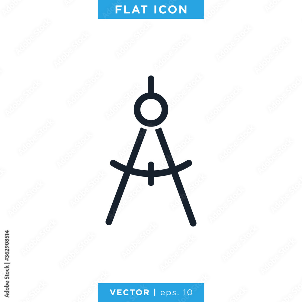 Drafting Compass Icon Vector Design Template Drafting Compass Icon Vector Design Template