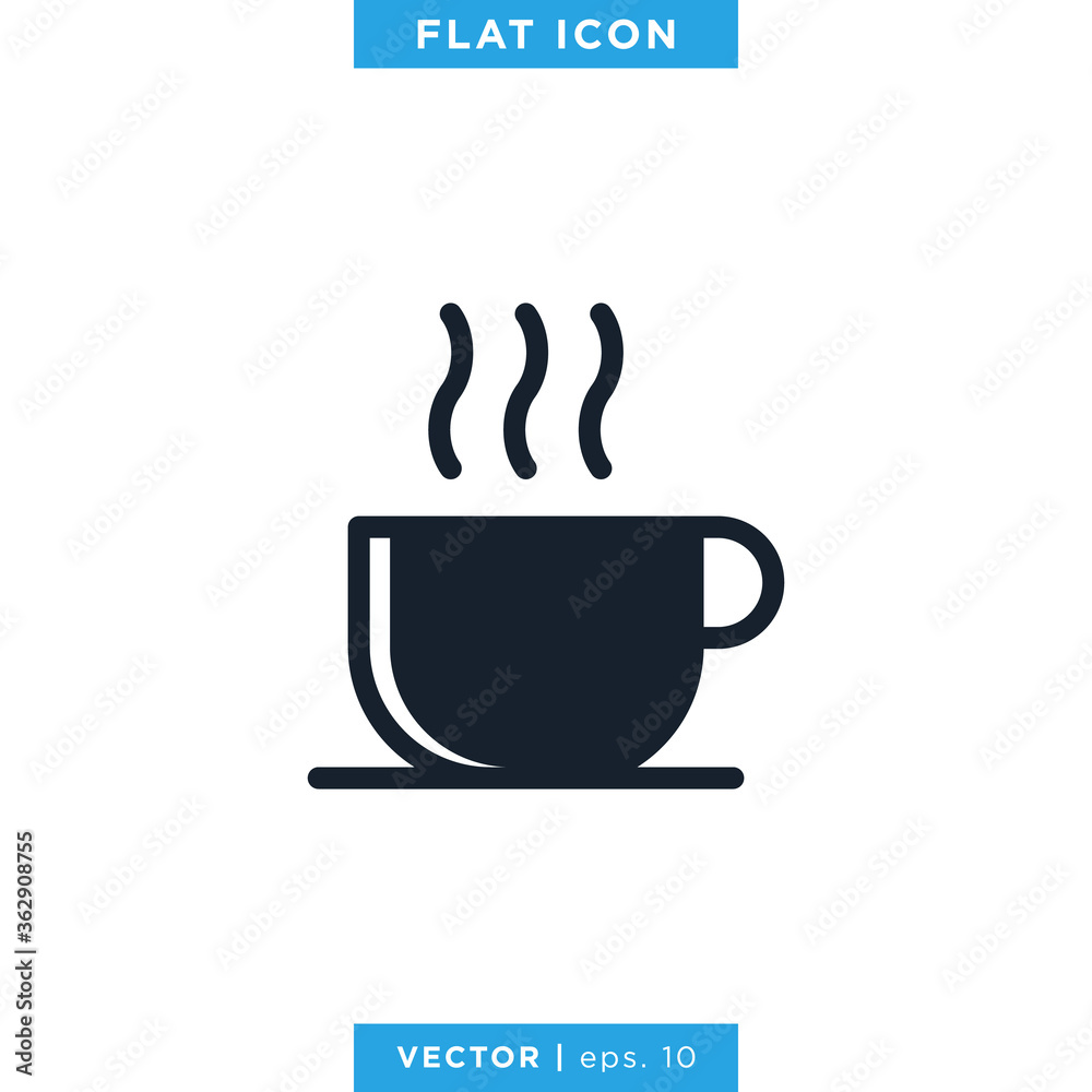Hot Drink Icon Vector Design Template. Hot Coffee Icon. Hot Drink Icon Vector Design Template. Hot Coffee Icon.