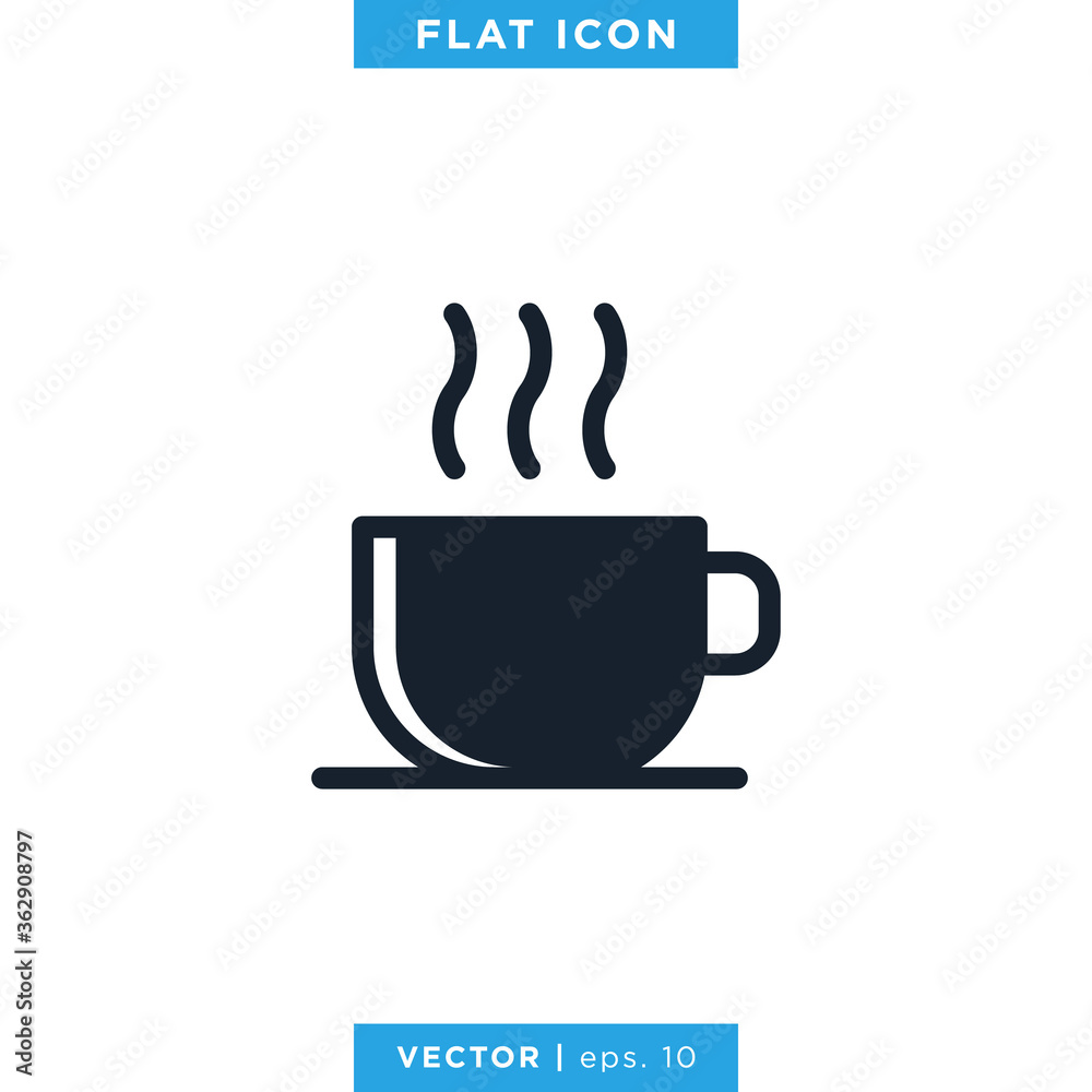 Hot Drink Icon Vector Design Template. Hot Coffee Icon. Hot Drink Icon Vector Design Template. Hot Coffee Icon.