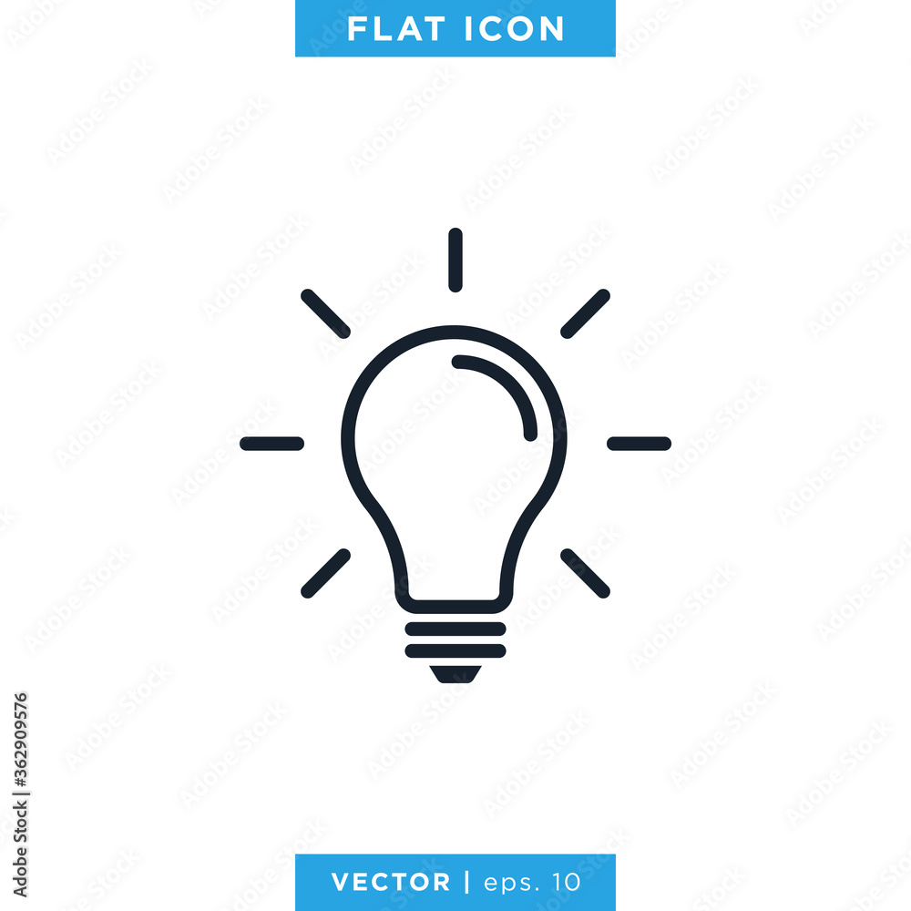 Light Bulb Icon Vector Logo Design Template. Lamp Symbol Light Bulb Icon Vector Logo Design Template. Lamp Symbol