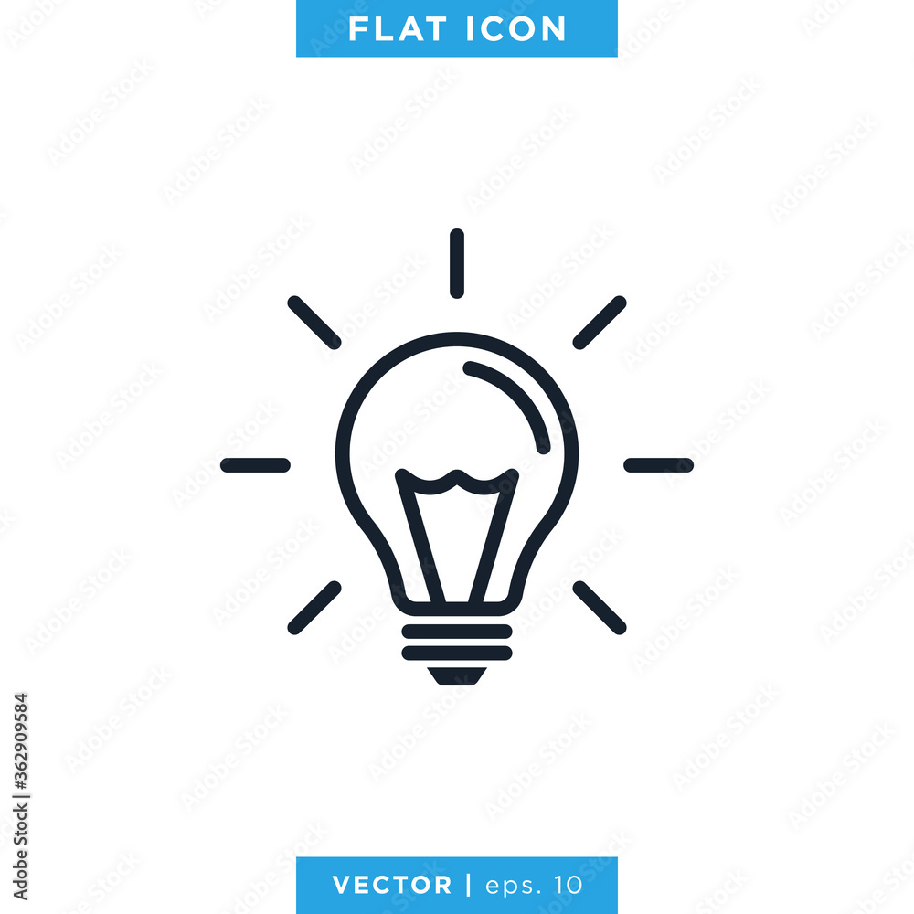 Light Bulb Icon Vector Logo Design Template. Lamp Symbol Light Bulb Icon Vector Logo Design Template. Lamp Symbol