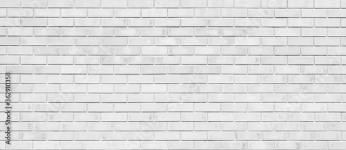Fényképezés White color brick wall for brickwork background and texture.