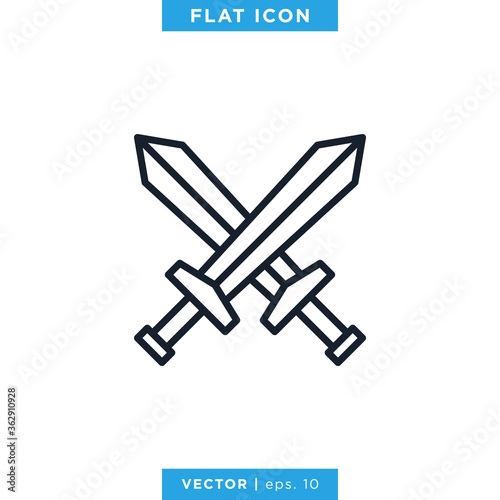 Sword Icon Vector Logo Design Template