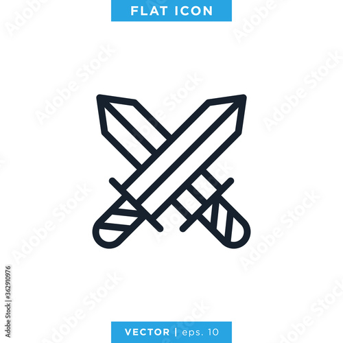 Sword Icon Vector Logo Design Template