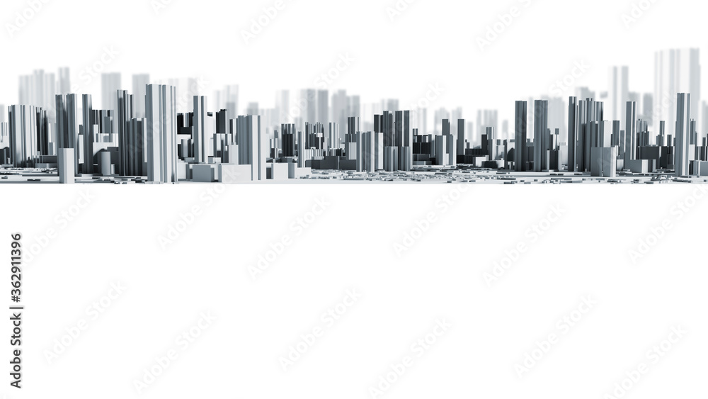 Smart city design background with copy space 3d render