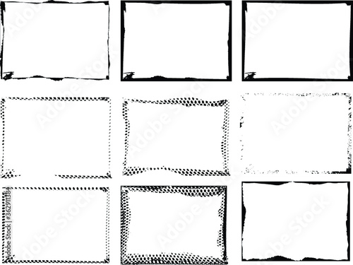 Grunge frame borders vector collection