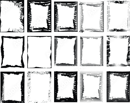 Grunge frame borders vector collection