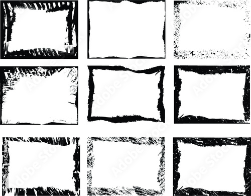 Grunge frame borders vector collection