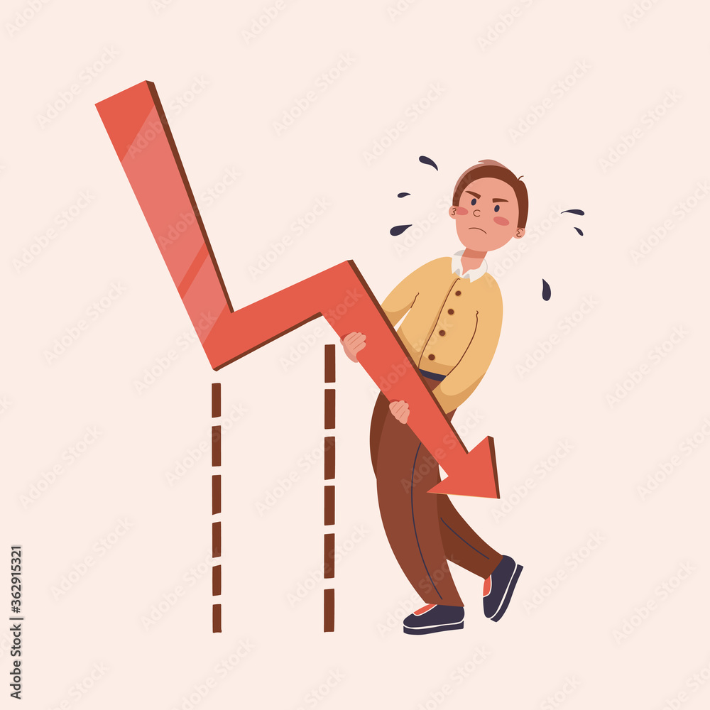 declineddecrease stock illustrations – 4... Graph of decline. Decrease in profit. The person is struggling to ...