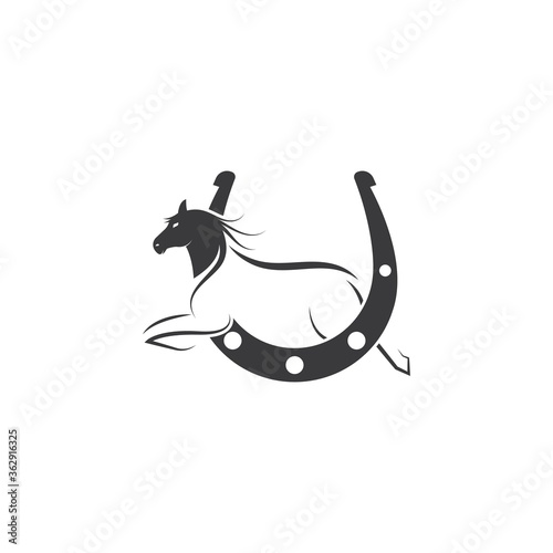 horse shoe icon logo vector illustration