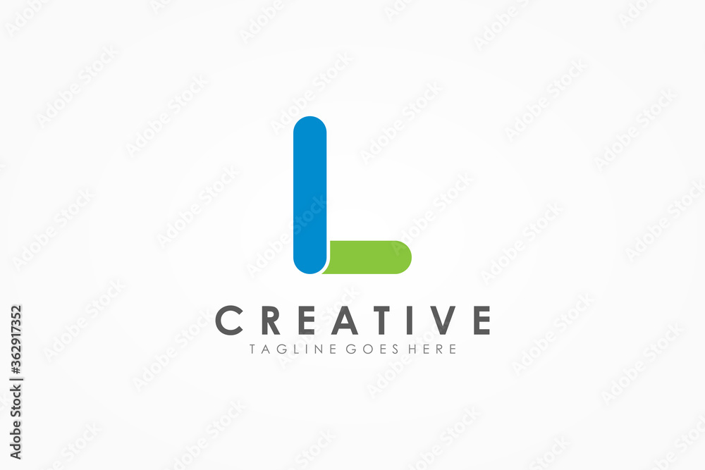 Simple Initial Letter L Logo. Blue Green Linear Rounded Style isolated on White Background. Usable for Business and Branding Logos. Flat Vector Logo Design Template Element Simple Initial Letter L Logo. Blue Green Linear Rounded Style isolated on White Background. Usable for Business and Branding Logos. Flat Vector Logo Design Template Element