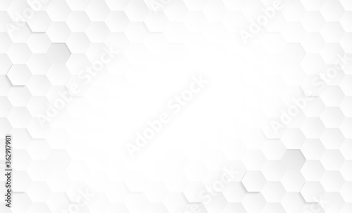 Abstract. Hexagon , honeycomb white Background ,light and shadow. copy space .Vector
