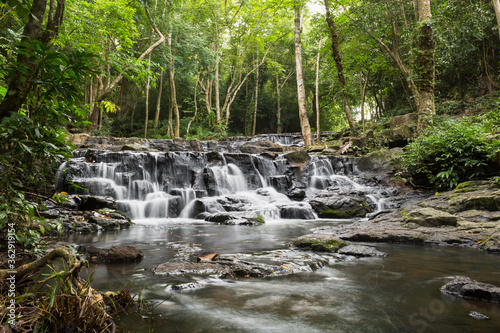 Waterfall in Namtok Samlan National Park. Beautiful nature at Saraburi province Thailand