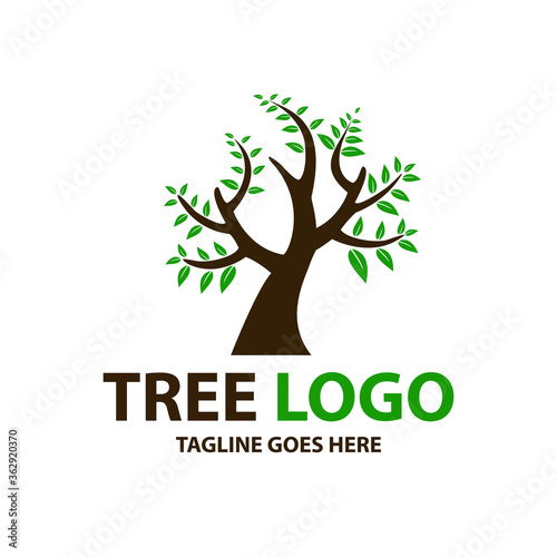 Tree logo illustration and template design