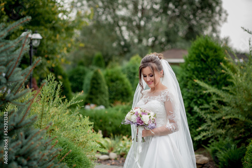 Wallpaper Mural Bride holding colorful elegant modern autumn wedding bouquet. The concept of lifestyle and wedding Torontodigital.ca