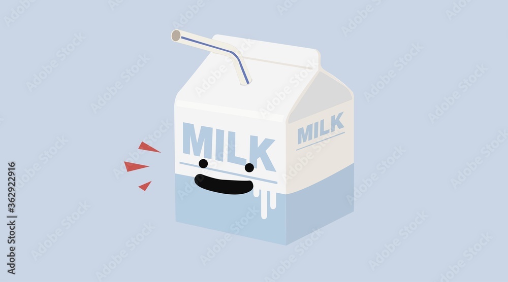 Vector isolated milk box with a smile Vector isolated milk box with a smile