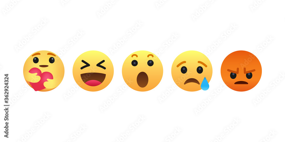Emoji facebook vector on a white blank background Emoji facebook vector on a white blank background