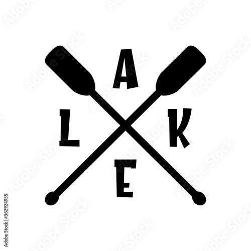 L A K E motivational slogan inscription. Vector quotes. Illustration for prints on t-shirts and bags, posters, cards. Isolated on white background. Inspirational phrase.