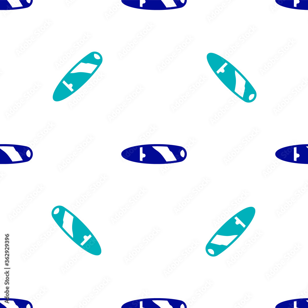 Blue Cigar icon isolated seamless pattern on white background. Vector.