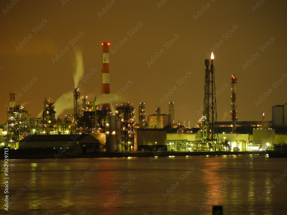 川崎工業地帯の夜景
