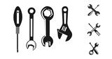 service icon. repair, wrench, screwdriver icon set